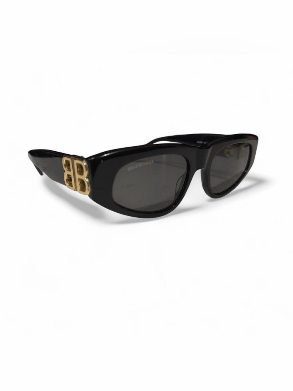 Balenciaga Black Sunglasses with Gold BB Emblem